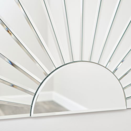 Frameless Arched Art Deco Wall Mirror 88cm x 45cm