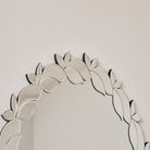 Frameless Oval Floral Art Deco Wall Mirror 80cm x 49cm