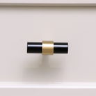 Gold & Black Acrylic T-Bar Shaped Drawer Handle