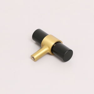 Gold & Black Acrylic T-Bar Shaped Drawer Handle