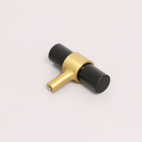 Gold & Black Acrylic T-Bar Shaped Drawer Handle