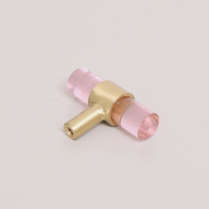 Gold & Pink Acrylic T-Bar Shaped Drawer Handle