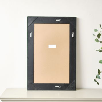 Large Frameless Green & Pink Glass Rectangular Wall Mirror 60cm x 90cm