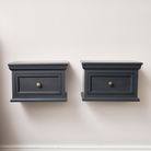 Pair of Black Wall Mounted Bedside Tables - Daventry Black Range
