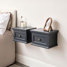 Pair of Black Wall Mounted Bedside Tables - Daventry Black Range