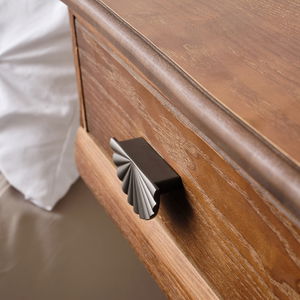 Metal Pewter Scalloped Fan Drawer Handle
