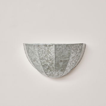 Silver Galvanised Scalloped Wall Planter