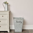 Silver Glavanised Metal Storage / Laundry Basket - 50cm
