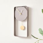 Taupe Metal Pendulum Wall Clock 41cm
