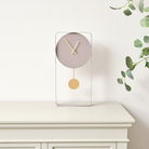 Taupe Metal Pendulum Wall Clock 41cm