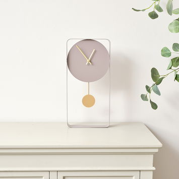 Taupe Metal Pendulum Wall Clock 41cm