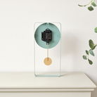 Teal Blue Metal Pendulum Wall Clock 41cm