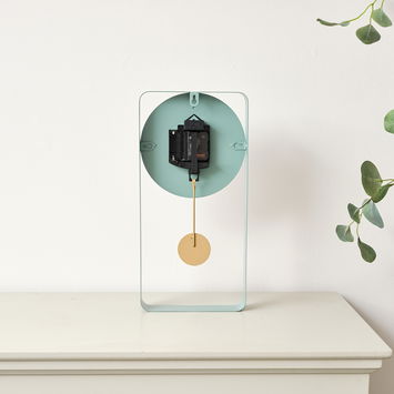 Teal Blue Metal Pendulum Wall Clock 41cm