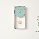 Teal Blue Metal Pendulum Wall Clock 41cm