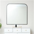 Lage Black Curved Square Arched Overmantle Mirror 100cm x 100cm