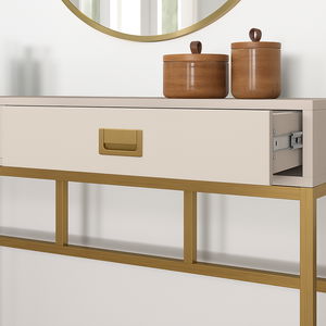 Large 2 Drawer Dressing Table and Pair of Bedside Tables - Elle Stone Range