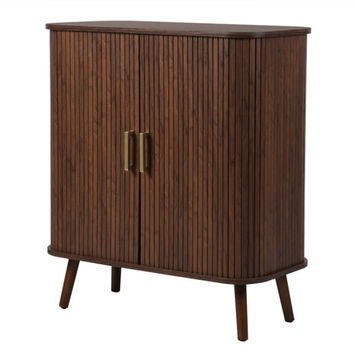 Large 2 Sliding Door Wooden Reeded Sideboard
