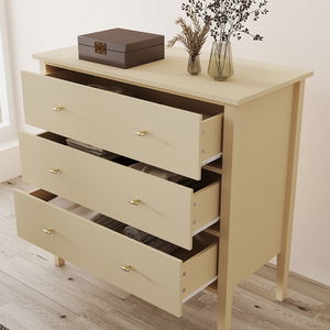 Large 3 Drawer Chest of Drawers - Abbey Cream Range