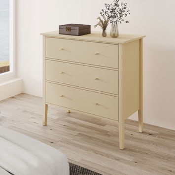 Large 3 Drawer Chest of Drawers - Abbey Cream Range