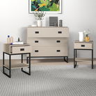 Large 3 Drawer Chest of Drawers and Pair of Bedside Tables - Elle Black Stone Range