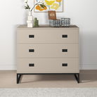 Large 3 Drawer Chest of Drawers and Pair of Bedside Tables - Elle Black Stone Range