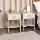Large 3 Drawer Chest of Drawers and Pair of Bedside Tables - Elle Stone Range
