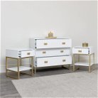 Large 3 Drawer Chest of Drawers and Pair of Bedside Tables - Elle...
