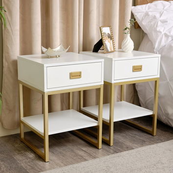 Large 3 Drawer Chest of Drawers and Pair of Bedside Tables - Elle...