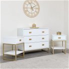 Large 3 Drawer Chest of Drawers and Pair of Bedside Tables 