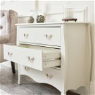 Large 3 Drawer Chest of Drawers, Console Table / Dressing Table & Pair of Bedside Tables - Elizabeth Ivory Range