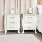 Large 3 Drawer Chest of Drawers, Console Table / Dressing Table & Pair of Bedside Tables - Elizabeth Ivory Range