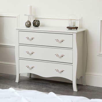 Large 3 Drawer Chest of Drawers - Elizabeth Ivory Range