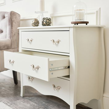 Large 3 Drawer Chest of Drawers - Elizabeth Ivory Range