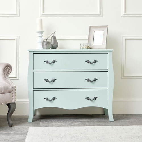 Large 3 Drawer Chest of Drawers - Elizabeth Sage Green Range