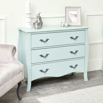 Large 3 Drawer Chest of Drawers - Elizabeth Sage Green Range