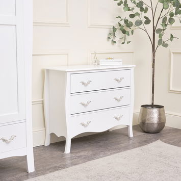 Large 3 Drawer Chest of Drawers - Elizabeth White Range