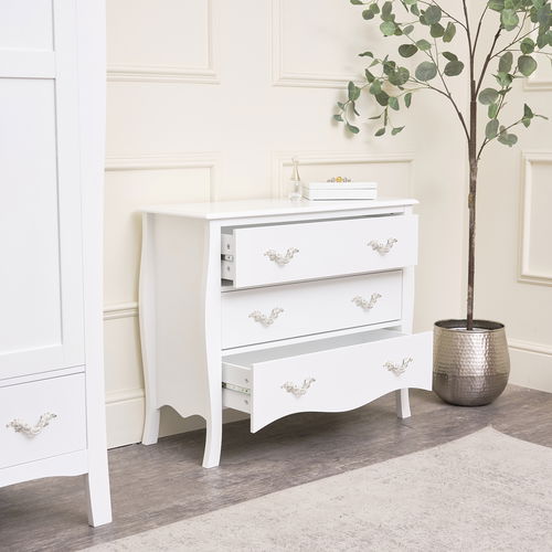 Large 3 Drawer Chest of Drawers - Elizabeth White Range