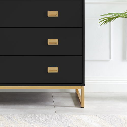 Large 3 Drawer Chest of Drawers - Elle Black Range