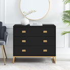 Large 3 Drawer Chest of Drawers - Elle Black Range