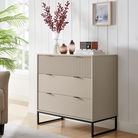 Large 3 Drawer Chest of Drawers - Hesley Taupe Stone Range