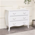 Large 3 Drawer Chest of Drawers & Pair of Bedside Tables - Elizabeth White Range