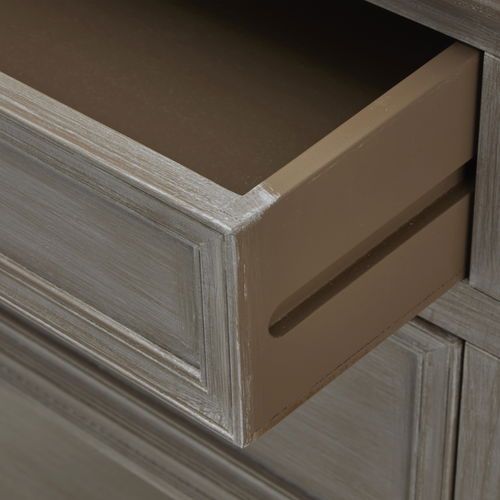 Large 4 Drawer Wooden Sideboard With Display Shelf