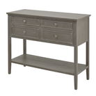 Large 4 Drawer Wooden Sideboard With Display Shelf