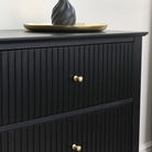 Large 6 Drawer Chest Of Drawers and Pair Of Bedside Tables - Hales Black Range
