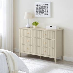 Large 6 Drawer Chest Of Drawers and Pair Of Bedside Tables - Hales Taupe Range