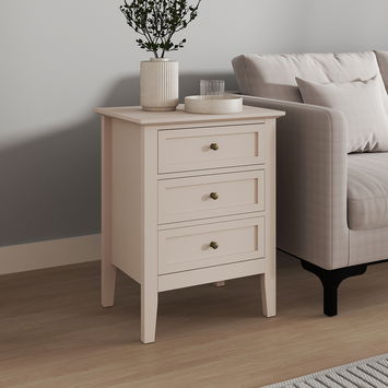 Large 6 Drawer Chest of Drawers and Pair of one Drawer Bedside Tables - Rowley Pale Cream Range