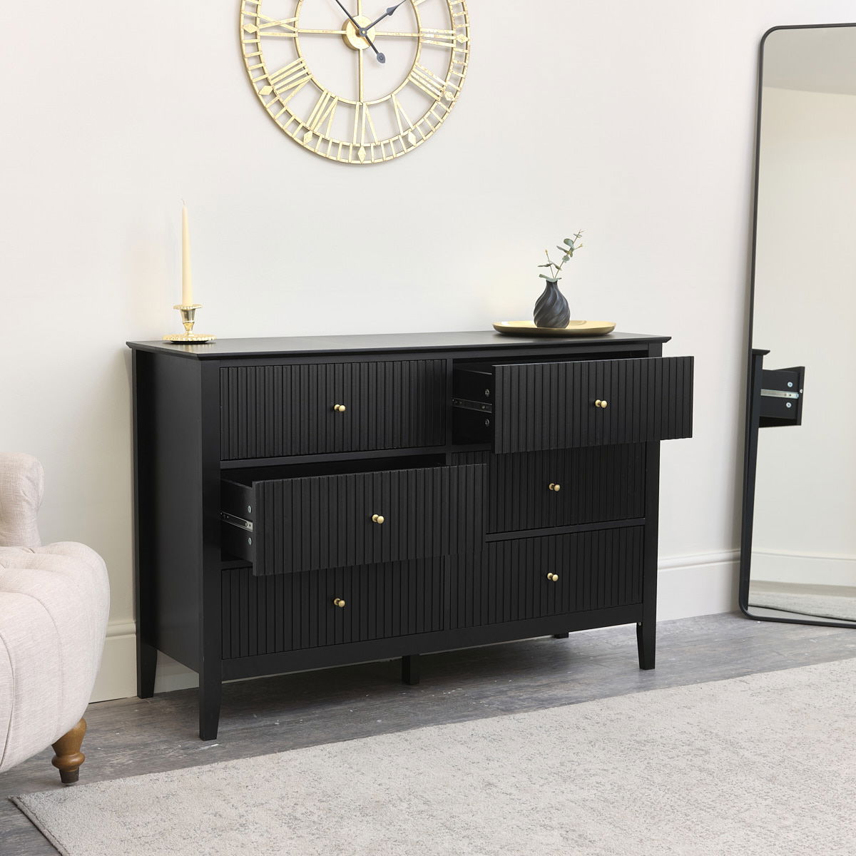 Black studded deals dresser