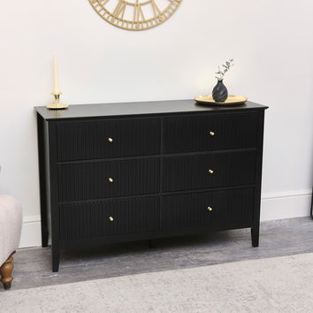 Large 6 Drawer Chest of Drawers - Hales Black Range