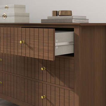 Large 6 Drawer Chest of Drawers - Hales Dark Wood Range