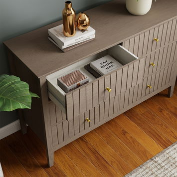 Large 6 Drawer Chest of Drawers - Hales Pale Wood Range